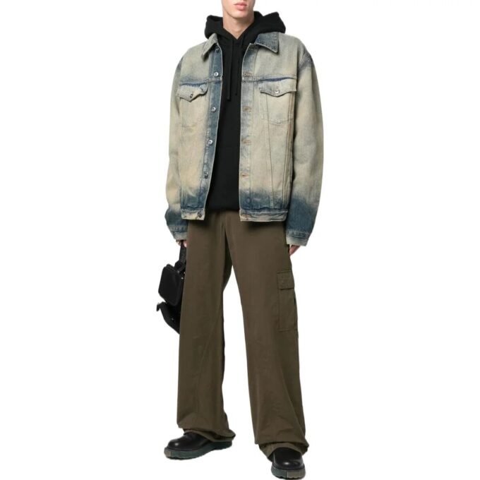 Chaqueta gris de Denim desgastado Off-White para hombre, colección Otoño-Invierno 2022