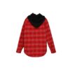 Chaqueta holgada con capucha de franela a cuadros acolchada para hombre