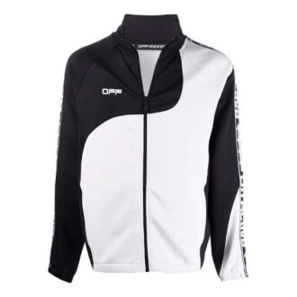 Chaqueta holgada con estampado de letras del logotipo, versión en negro y blanco Chaqueta holgada con estampado de letras del logotipo, versión en negro y blanco