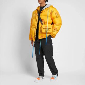 Chaqueta industrial acolchada con capucha y cremallera, de algodón, para hombre, amarilla Chaqueta industrial acolchada con capucha y cremallera, de algodón, para hombre, amarilla