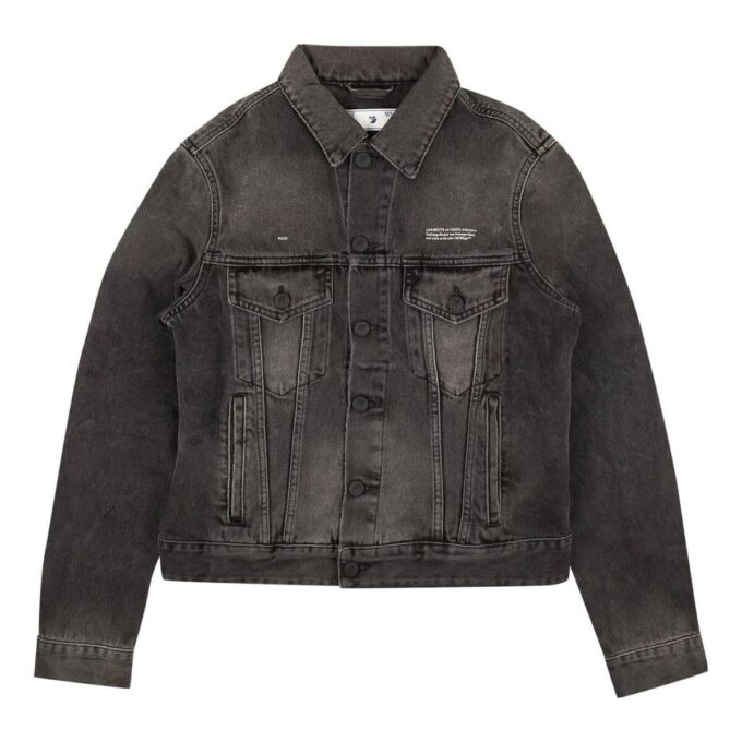 Chaqueta larga de Denim Off-White «Negro»