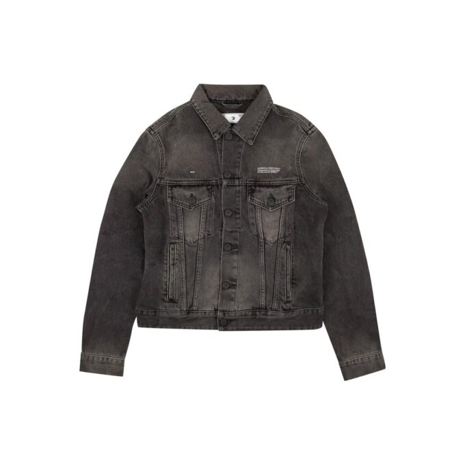 Chaqueta larga de Denim Off-White «Negro»
