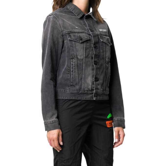 Chaqueta larga de Denim Off-White «Negro»