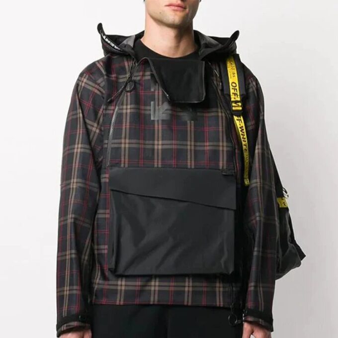 Chaqueta ligera con estampado de cuadros Fw20