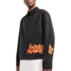 Chaqueta negra con cremallera y estampado bordado para hombre de Off-White