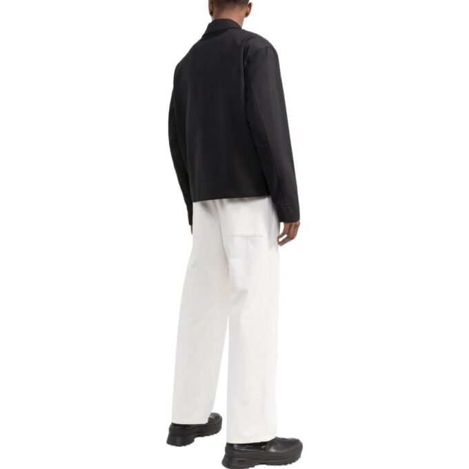 Chaqueta negra con cremallera y estampado bordado para hombre de Off-White