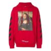 Chaqueta Off-White para hombre C/O Virgil Abloh con pintura de la Mona Lisa, corte holgado, color rojo