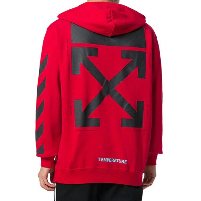 Chaqueta Off-White para hombre C/O Virgil Abloh con pintura de la Mona Lisa, corte holgado, color rojo