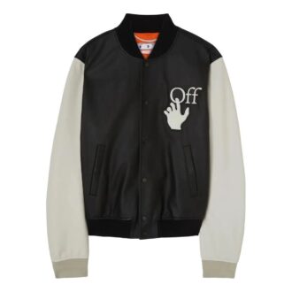Chaqueta Off-White para hombre, colección Otoño-Invierno 2022, con estampado de letras y mangas largas, color negro Chaqueta Off-White para hombre, colección Otoño-Invierno 2022, con estampado de letras y mangas largas, color negro