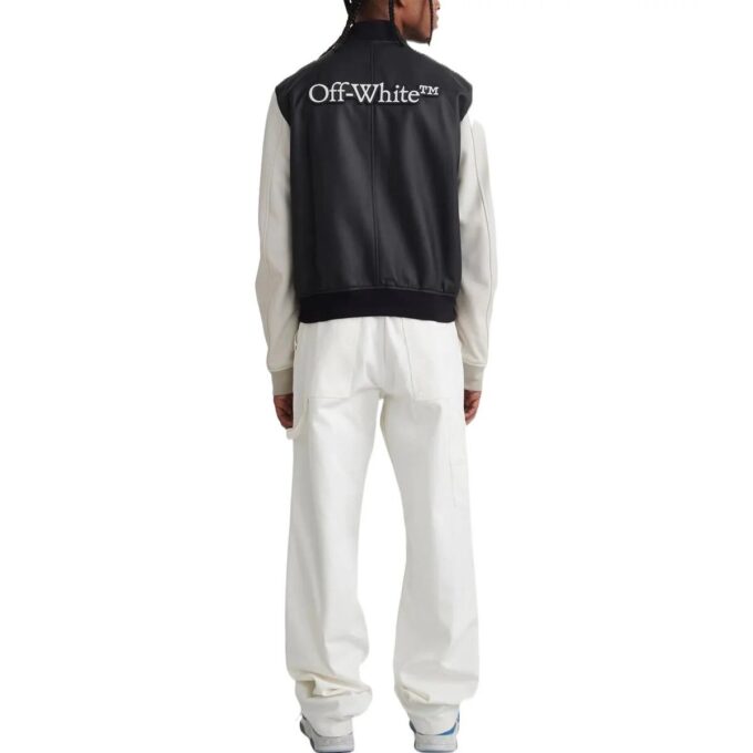 Chaqueta Off-White para hombre, colección Otoño-Invierno 2022, con estampado de letras y mangas largas, color negro