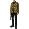 Chaqueta Off-White para hombre, colección Otoño-Invierno 2022, con estampado militar clásico de camuflaje, color verde
