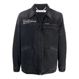 Chaqueta Off-White para hombre, colección primavera-verano 2022, de color gris oscuro, de Denim liso