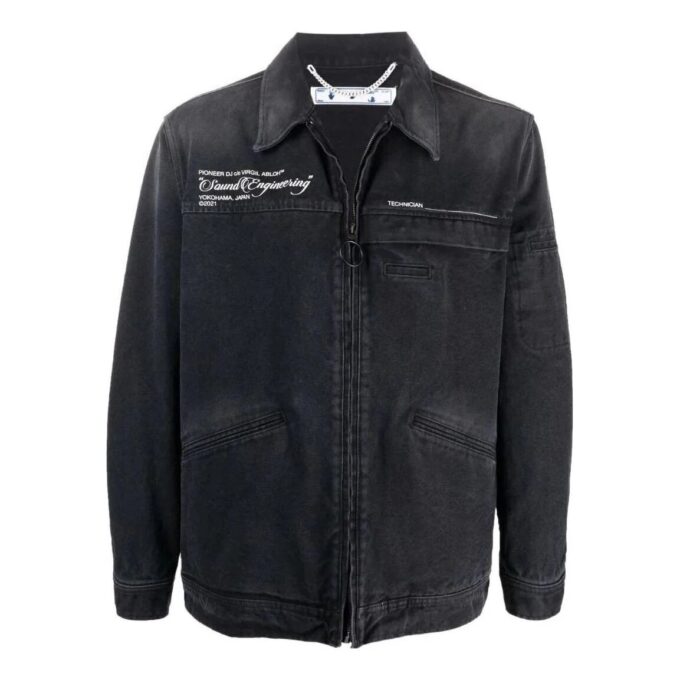 Chaqueta Off-White para hombre, colección primavera-verano 2022, de color gris oscuro, de Denim liso