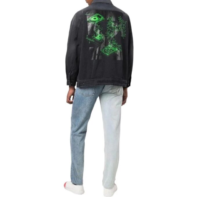 Chaqueta Off-White para hombre, colección primavera-verano 2022, de color gris oscuro, de Denim liso