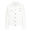 Chaqueta Off-White para hombre, colección primavera-verano 2022, de manga larga con estampado en color liso, versión Denim, color blanco