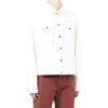 Chaqueta Off-White para hombre, colección primavera-verano 2022, de manga larga con estampado en color liso, versión Denim, color blanco