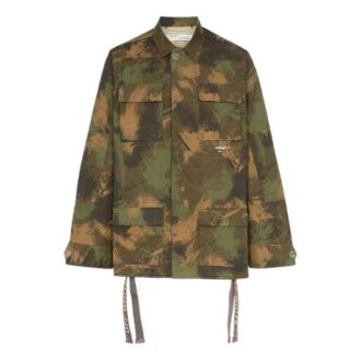 Chaqueta Off-White para hombre con estampado de camuflaje, verde Chaqueta Off-White para hombre con estampado de camuflaje, verde