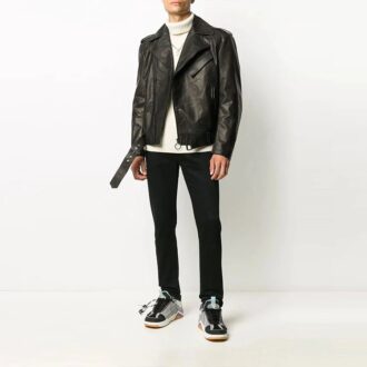 Chaqueta Off-White para hombre con estampado de logotipo, negra