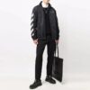 Chaqueta Off-White para hombre con rayas diagonales, corte holgado, color negro