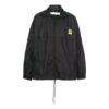 Chaqueta Off-White para hombre, de color liso, con cremallera, cuello alto, fina y ligera, corte holgado, color negro