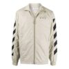 Chaqueta Off-White para hombre de la temporada primavera-verano 2021 con estampado de rayas diagonales, color beige
