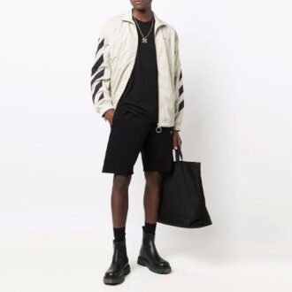 Chaqueta Off-White para hombre de la temporada primavera-verano 2021 con estampado de rayas diagonales, color beige Chaqueta Off-White para hombre de la temporada primavera-verano 2021 con estampado de rayas diagonales, color beige