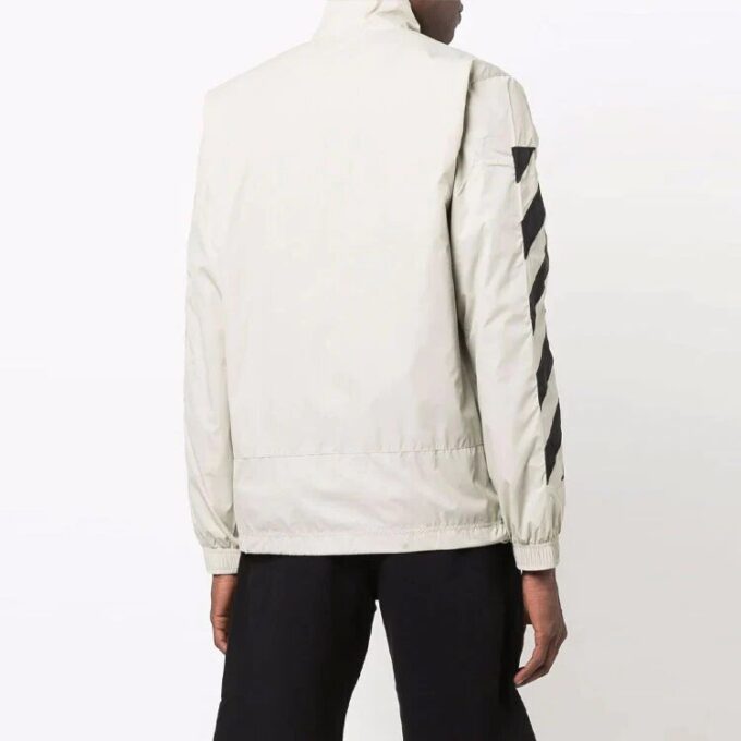 Chaqueta Off-White para hombre de la temporada primavera-verano 2021 con estampado de rayas diagonales, color beige