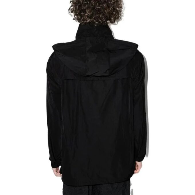 Chaqueta Off-White para hombre FW22 de color liso con logo, cremallera y cuello alto, color negro