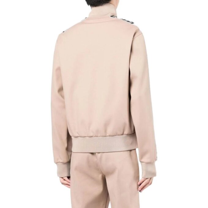 Chaqueta Off-White para hombre, temporada primavera-verano 2022, con rayas, cuello alto, cremallera y mangas largas, color caqui
