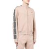 Chaqueta Off-White para hombre, temporada primavera-verano 2022, con rayas, cuello alto, cremallera y mangas largas, color caqui