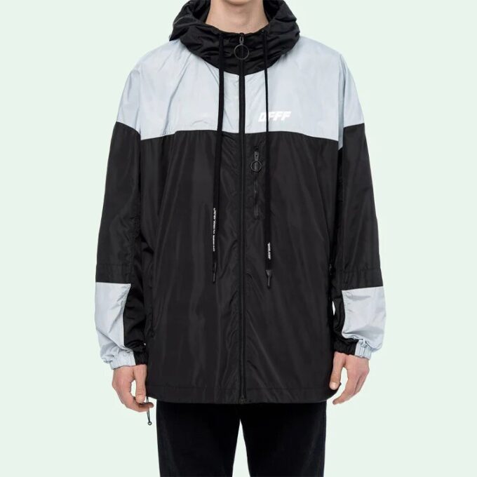 Chaqueta para hombre negra y blanca con detalles