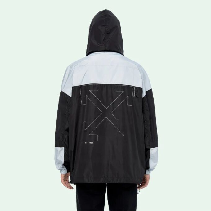 Chaqueta para hombre negra y blanca con detalles