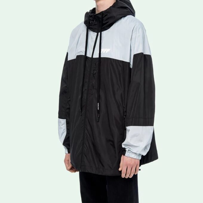Chaqueta para hombre negra y blanca con detalles