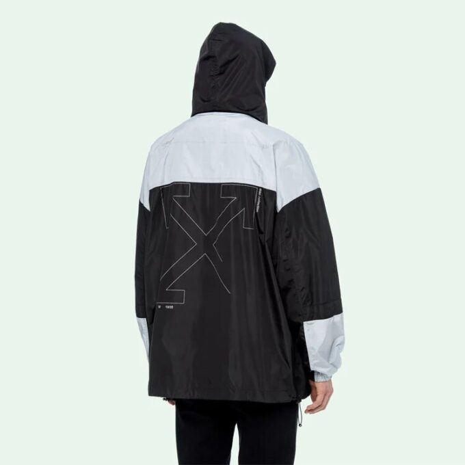 Chaqueta para hombre negra y blanca con detalles