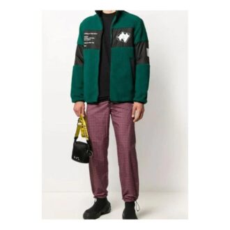 Chaqueta polar con estampado Off-White para hombre, verde Chaqueta polar con estampado Off-White para hombre, verde