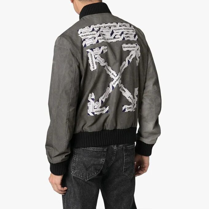 Chaqueta SS20 Airport Arrows Printing para hombre, gris
