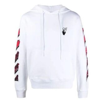 Chaqueta SS21 con estampado de rayas y Arrows, corte holgado, color blanco Chaqueta SS21 con estampado de rayas y Arrows, corte holgado, color blanco