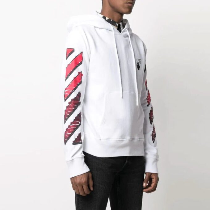 Chaqueta SS21 con estampado de rayas y Arrows, corte holgado, color blanco