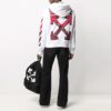 Chaqueta SS21 con estampado de rayas y Arrows, corte holgado, color blanco