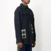 Chaqueta tipo camisa con detalle de cuadros, negra