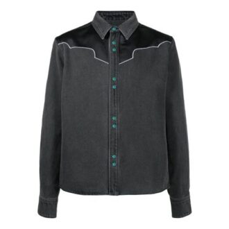Chaqueta tipo camisa con solapas y estampado de flechas, versión estándar, gris y negro