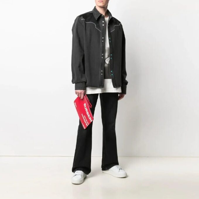 Chaqueta tipo camisa con solapas y estampado de flechas, versión estándar, gris y negro