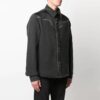 Chaqueta tipo camisa con solapas y estampado de flechas, versión estándar, gris y negro