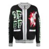Chaqueta tipo cárdigan con cremallera y estampado SS21, negro