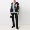 Chaqueta tipo cárdigan con cremallera y estampado SS21, negro