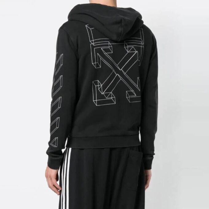 Chaqueta unisex estampada negra/gris