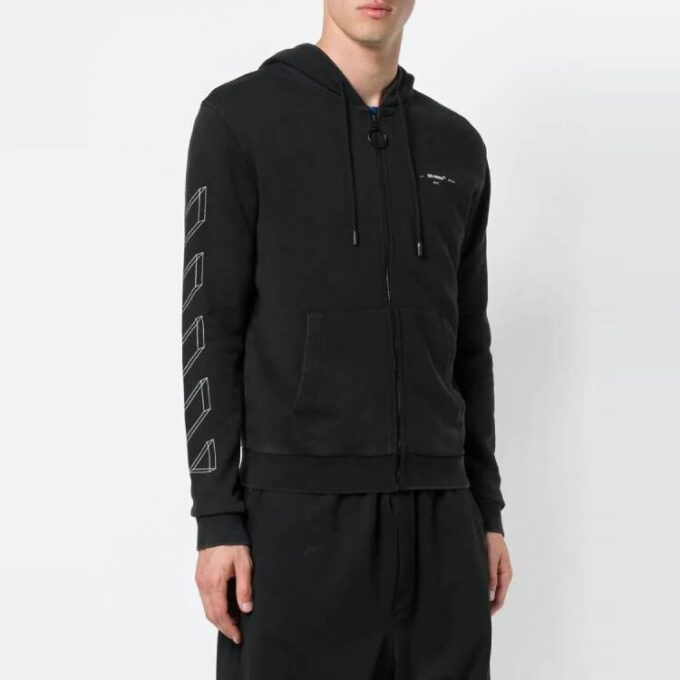 Chaqueta unisex estampada negra/gris