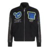 Chaqueta universitaria con parche con el logotipo