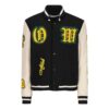 Chaqueta universitaria con parche de logotipo «Negro»