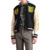 Chaqueta universitaria con parche de logotipo «Negro»